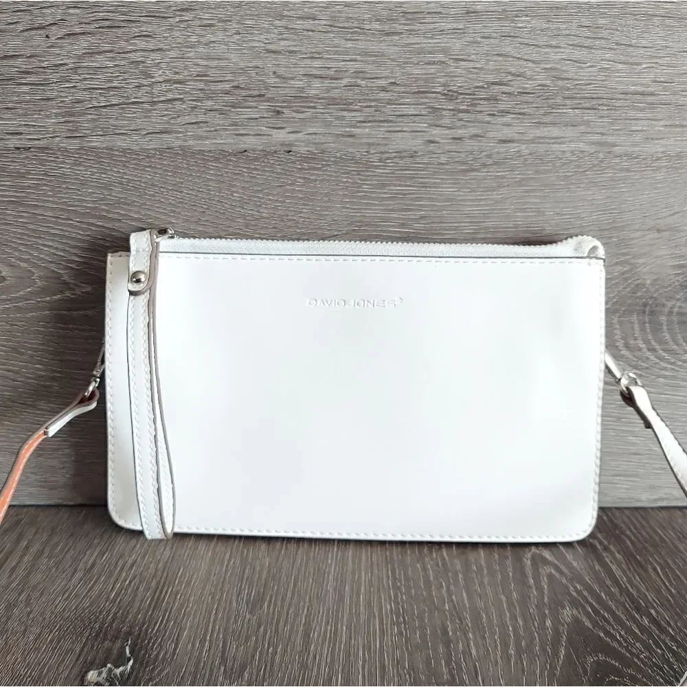 DAVID JONES Women's Synthetic Leather Crossbody Wristlet Clutch with Wrist Strap